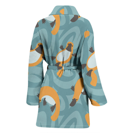 Platypus Pattern Print Design A01 Women Bathrobe