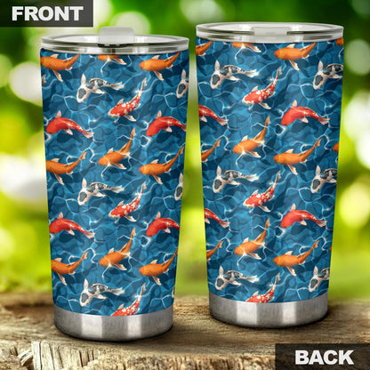 Koi Carp Water Design Themed Print Tumbler