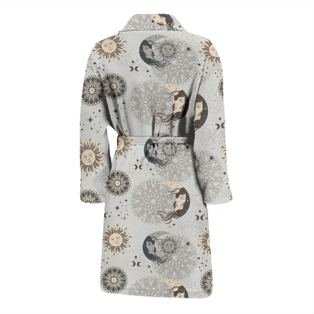 Sun Moon Print Design LKS302 Men Bathrobe