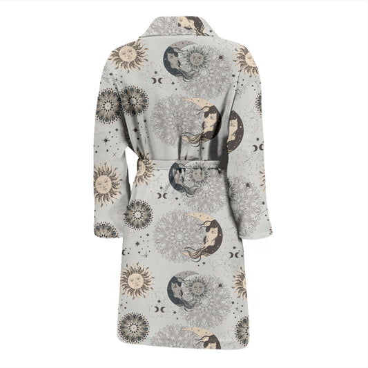 Sun Moon Print Design LKS302 Men Bathrobe