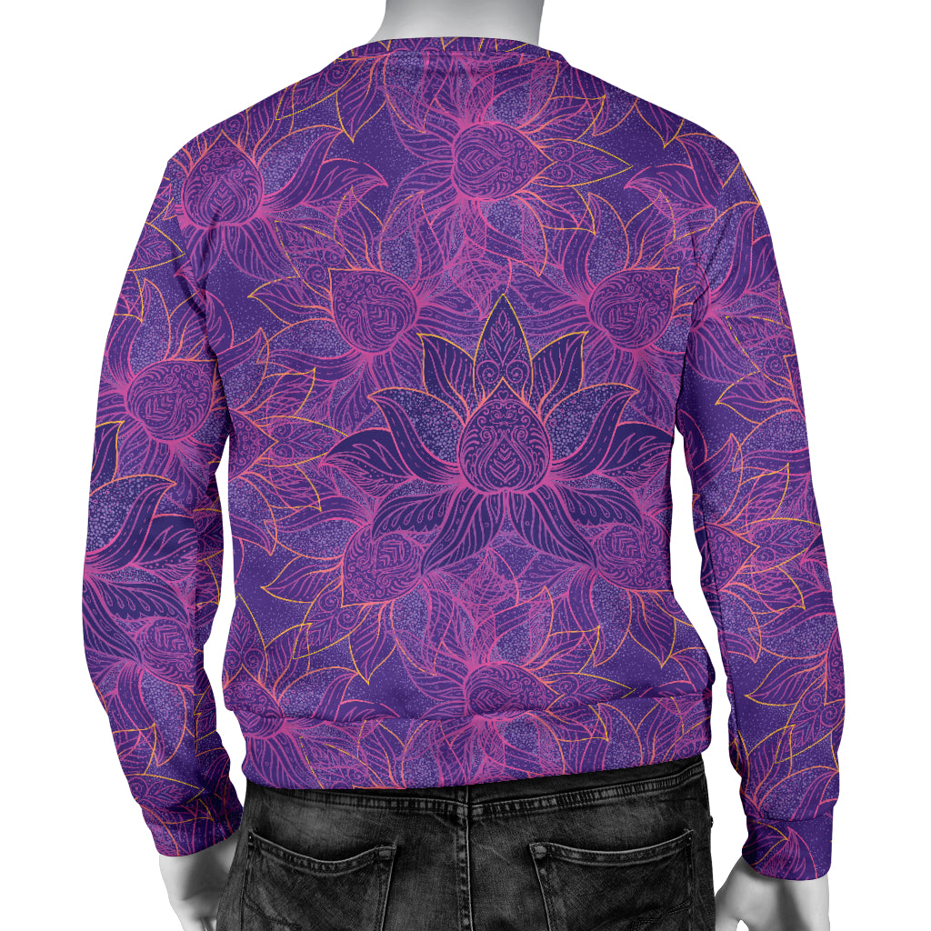 Bohemian Lotus Mandala Style Men Long Sleeve Sweatshirt