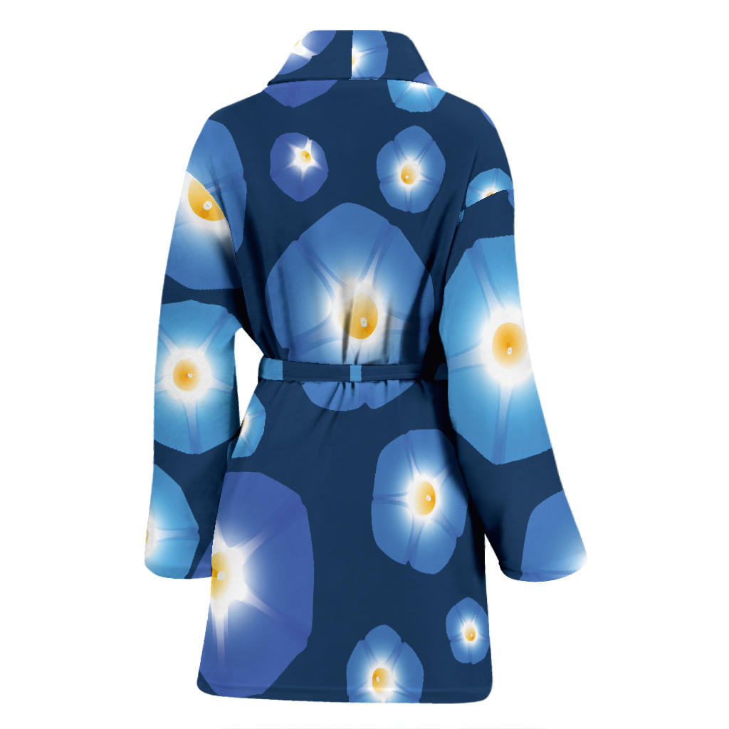 Morning Glory Pattern Print Design 02 Women Bathrobe