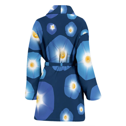 Morning Glory Pattern Print Design 02 Women Bathrobe