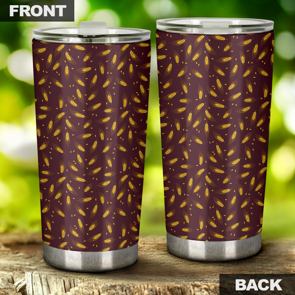 Agricultural Gold Wheat Print Pattern Tumbler