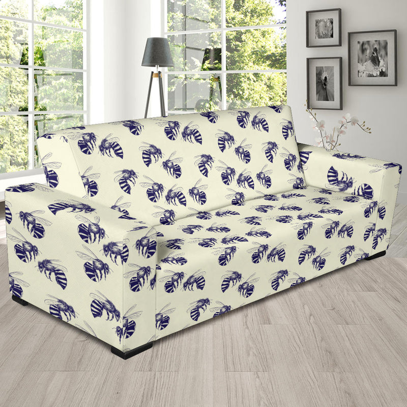 Bee Pattern Print Design 02 Sofa Slipcover