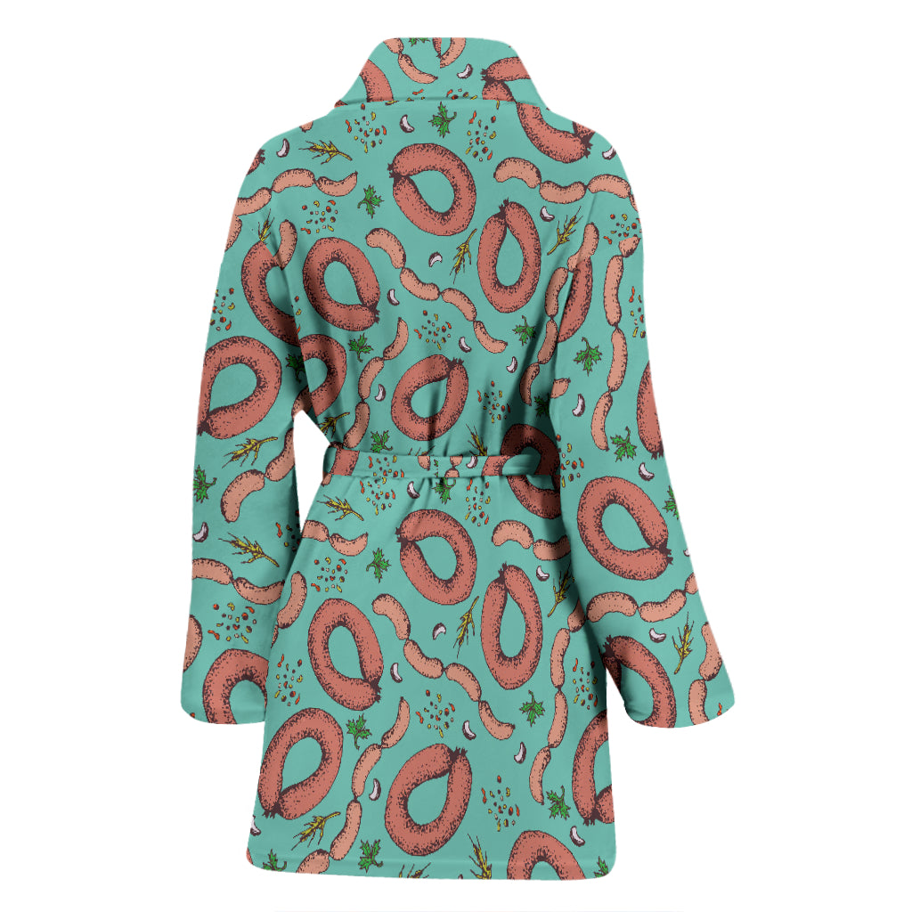 Sausage Print Design LKS303 Women Bathrobe