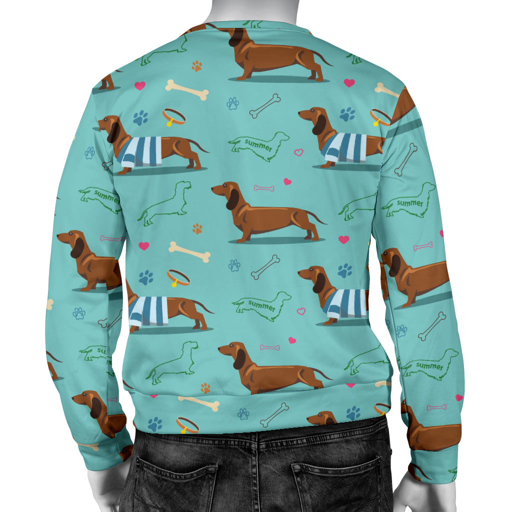 Dachshund Paw Decorative Print Pattern Men Long Sleeve Sweatshirt