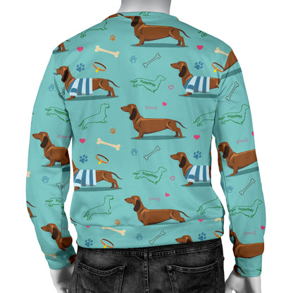 Dachshund Paw Decorative Print Pattern Men Long Sleeve Sweatshirt