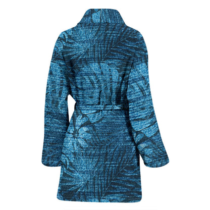 Jean Tropical Pattern Print Design 04 Women Bathrobe