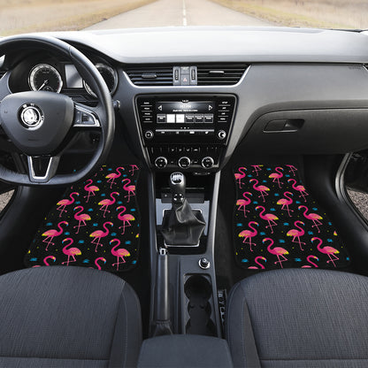 Flamingo Pink Neon Print Pattern Car Floor Mats Front Back