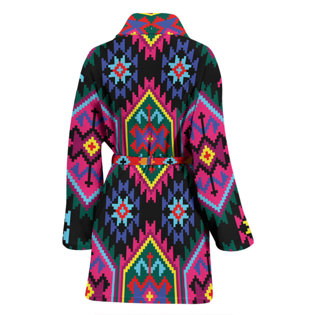Mexican Pattern Print Design 02 Women Bathrobe