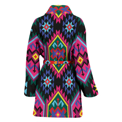 Mexican Pattern Print Design 02 Women Bathrobe