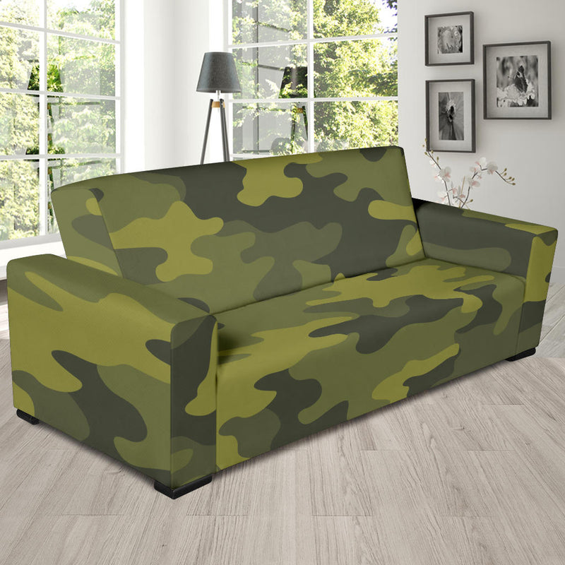 Military Camouflage Pattern Print Design 02 Sofa Slipcover