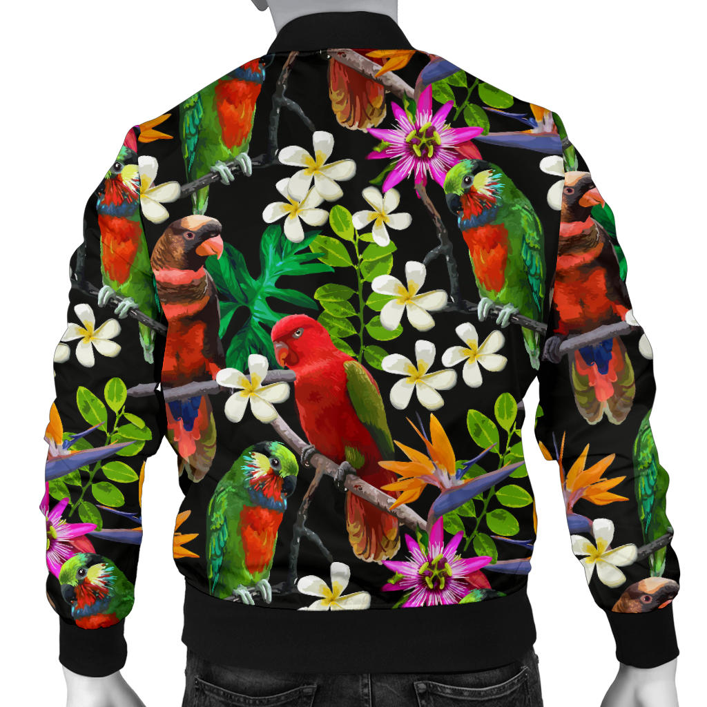 Parrot Design Print Men Bomber Jacket