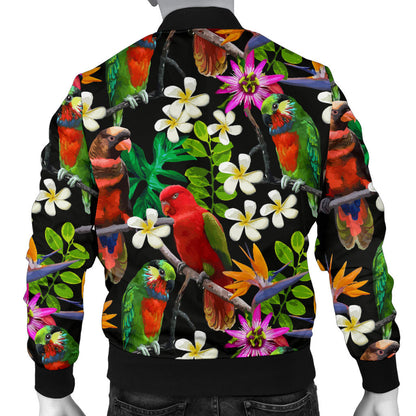 Parrot Design Print Men Bomber Jacket