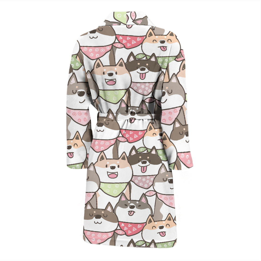 Shiba Inu Print Design LKS305 Men Bathrobe