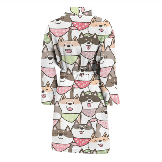 Shiba Inu Print Design LKS305 Men Bathrobe