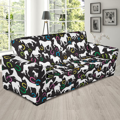 Horse Hoof Colorful Print Design LKS301 Sofa Slipcover
