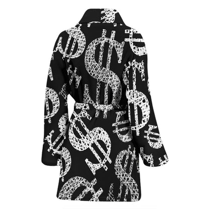 Money Pattern Print Design 02 Women Bathrobe