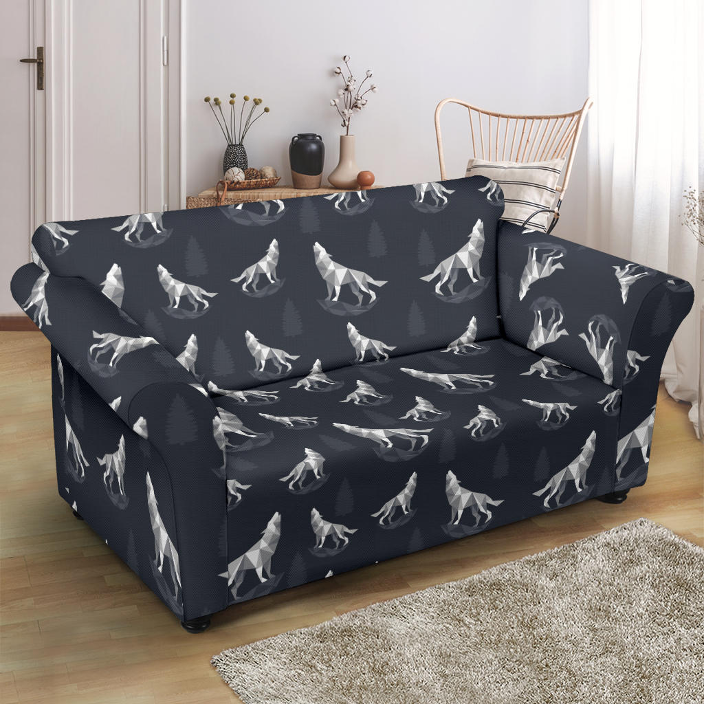 Wolf Print Design LKS303 Loveseat Couch Slipcover