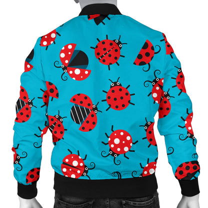 Ladybug Action Print Pattern Men Bomber Jacket