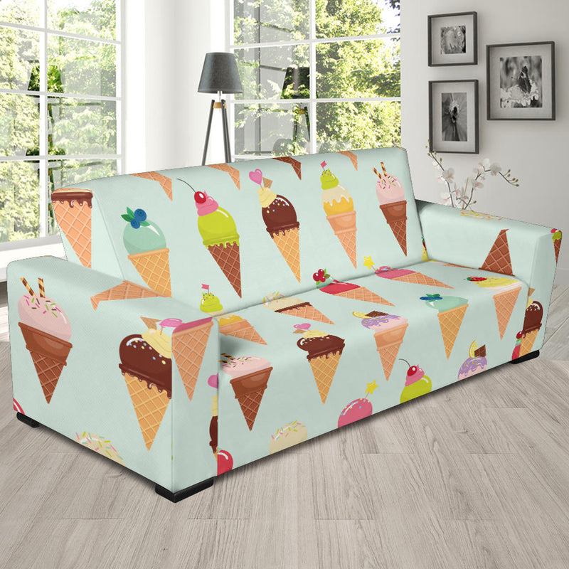 Ice Cream Pattern Print Design 03 Sofa Slipcover