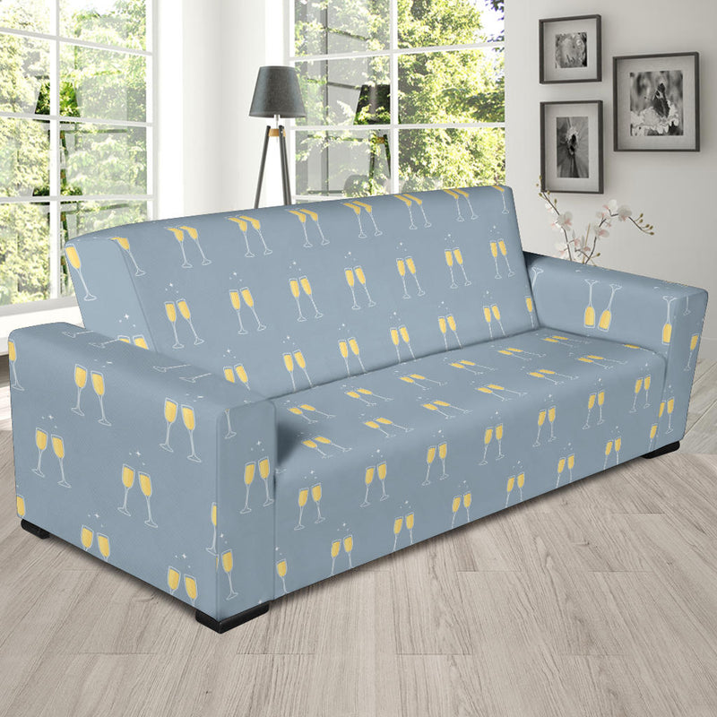 Champagne Pattern Print Design 03 Sofa Slipcover