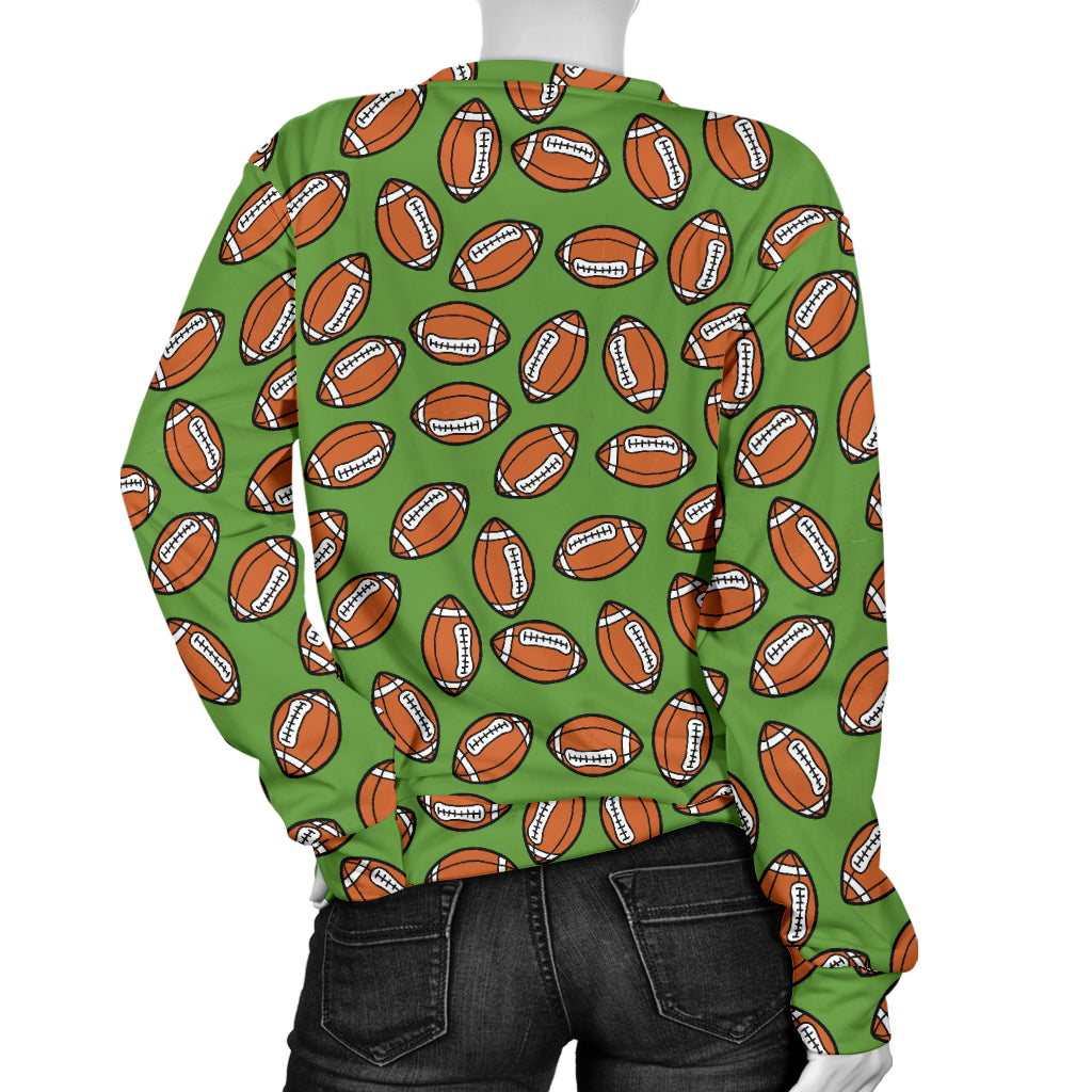 American Football on Green Design Women Long Sleeve Sweatshirt