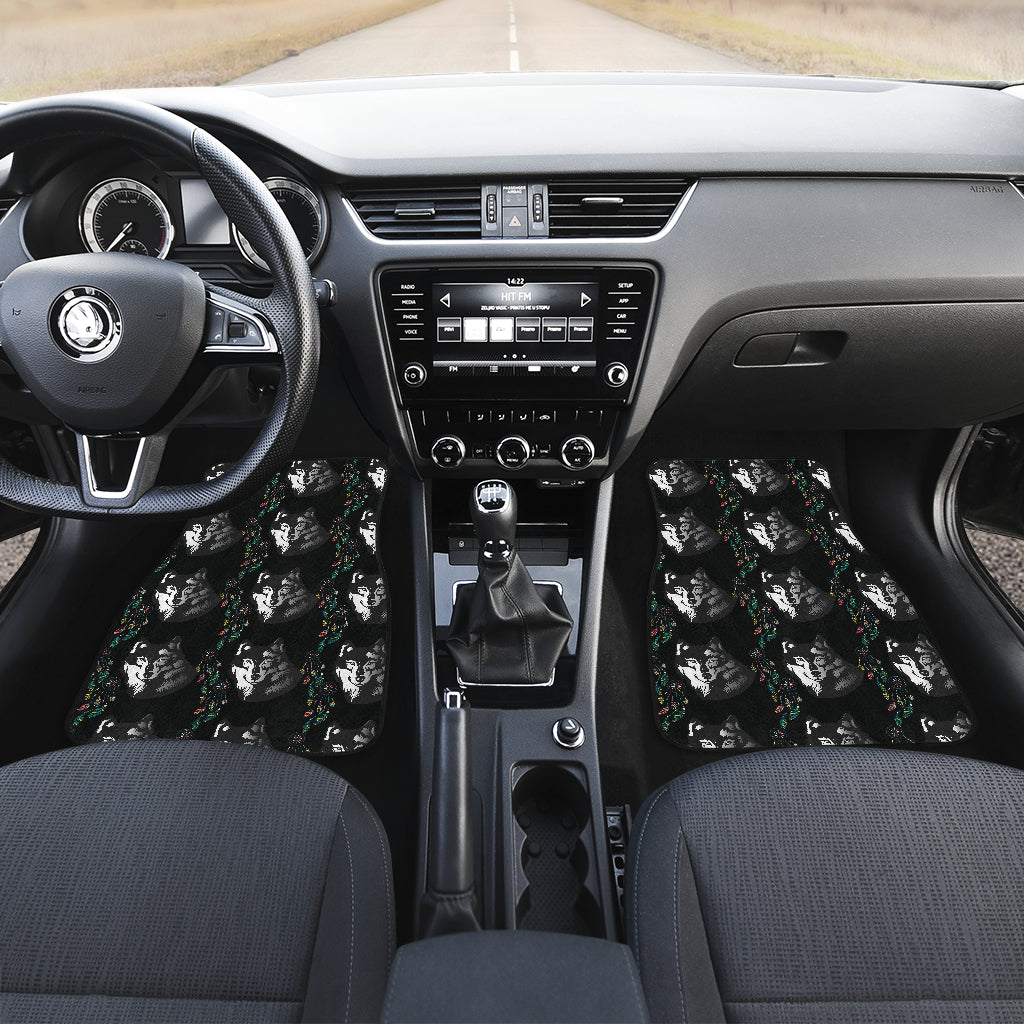 Wolf Black Dream Catcher Design Print Car Floor Mats Front Back