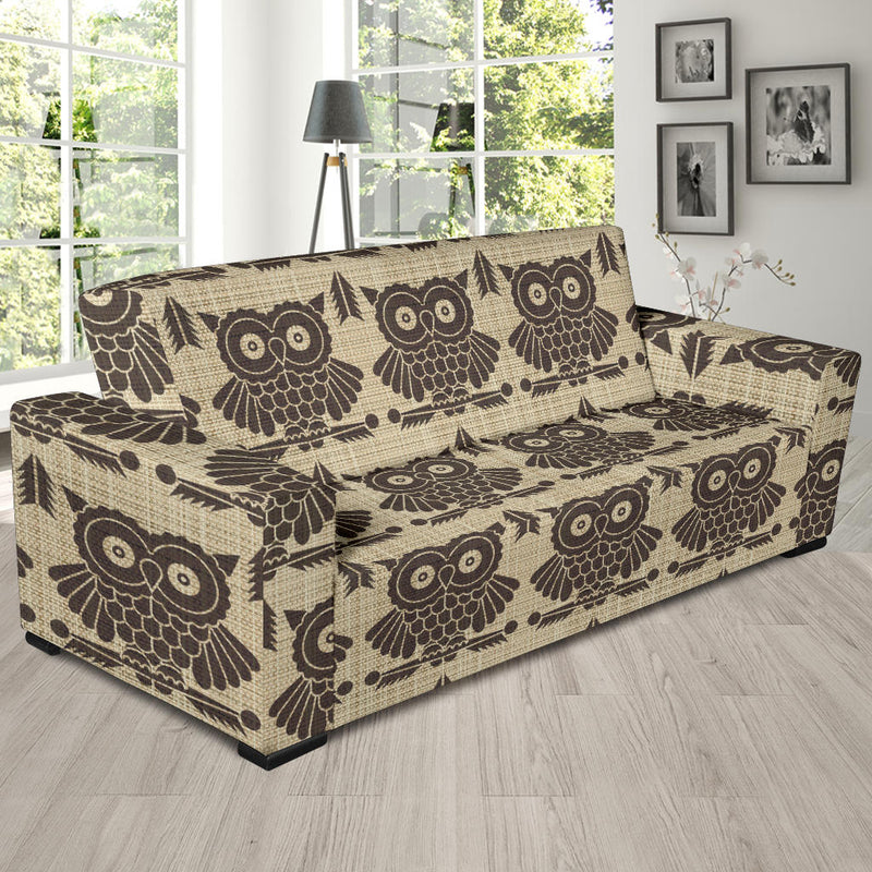 Owl Pattern Print Design A01 Sofa Slipcover