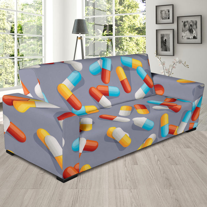 Pill Pattern Print Design A01 Sofa Slipcover