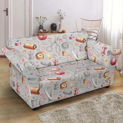 Sewing Equipment Print Design LKS302 Loveseat Couch Slipcover