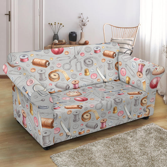 Sewing Equipment Print Design LKS302 Loveseat Couch Slipcover