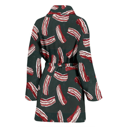 Bacon Pattern Print Design 02 Women Bathrobe