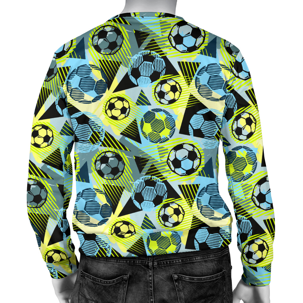 Soccer Ball Themed Print Design Men Long Sleeve Sweatshirt
