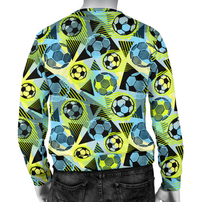 Soccer Ball Themed Print Design Men Long Sleeve Sweatshirt