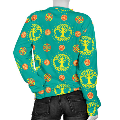Celtic Tree of Life Print Pattern Women Long Sleeve Sweatshirt