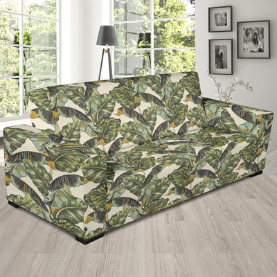 Banana Leaf Pattern Print Design 04 Sofa Slipcover