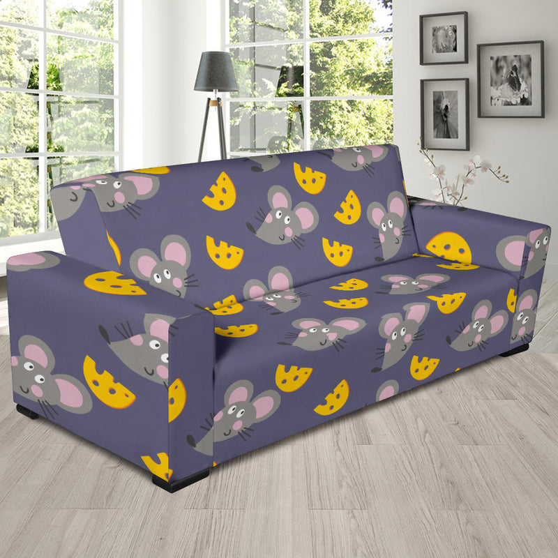 Rat With Cheese Pattern Print Design 01 Sofa Slipcover