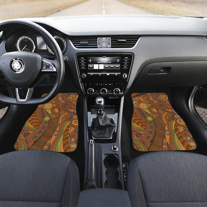 Maori Ornament Design Print Car Floor Mats Front Back