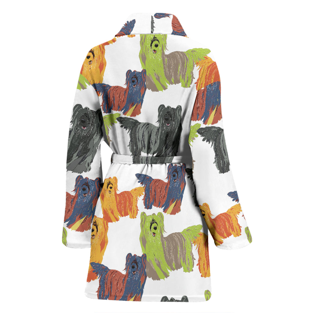 Skye Terriers Print Design LKS301 Women Bathrobe