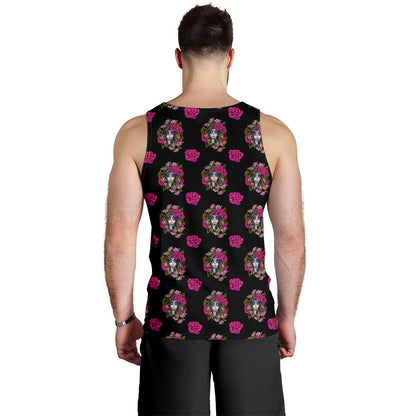 Day of the Dead Makeup Girl Men Tank Top