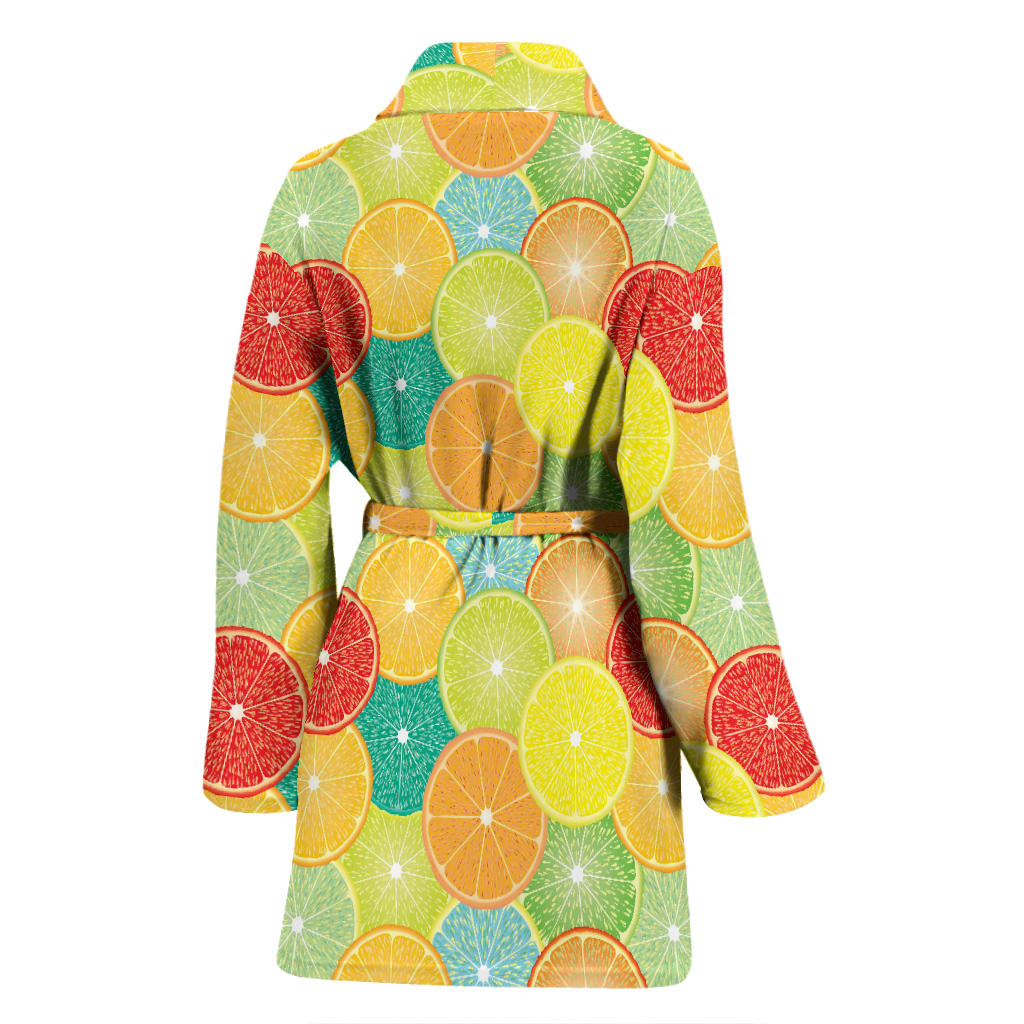 Citrus Pattern Print Design 01 Women Bathrobe