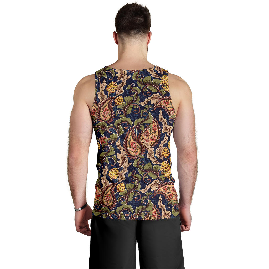 Floral Vintage Classic Print Men Tank Top