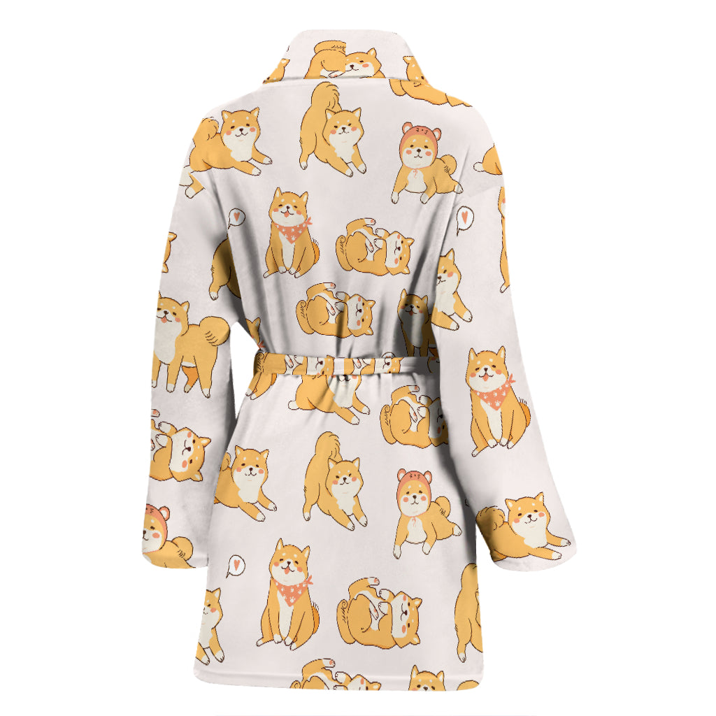 Shiba Inu Print Design LKS308 Women Bathrobe