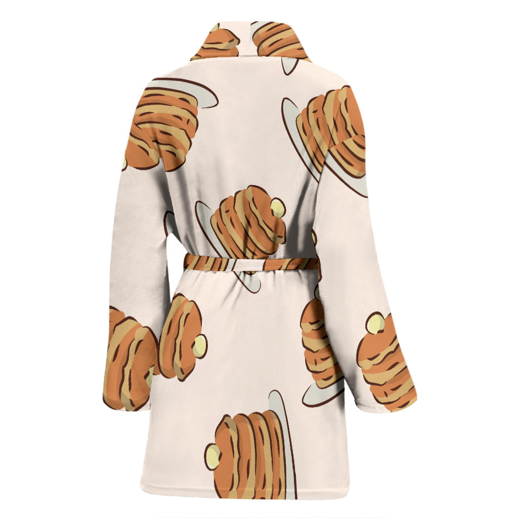 Pancake Pattern Print Design A01 Women Bathrobe
