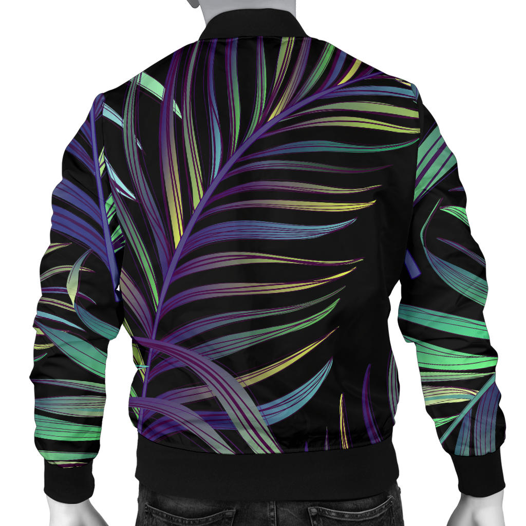 Tropical Palm Leaves Pattern Brightness Men Bomber Jacket