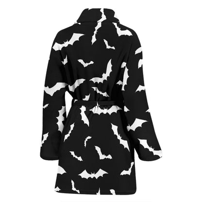 Bat Pattern Print Design 05 Women Bathrobe