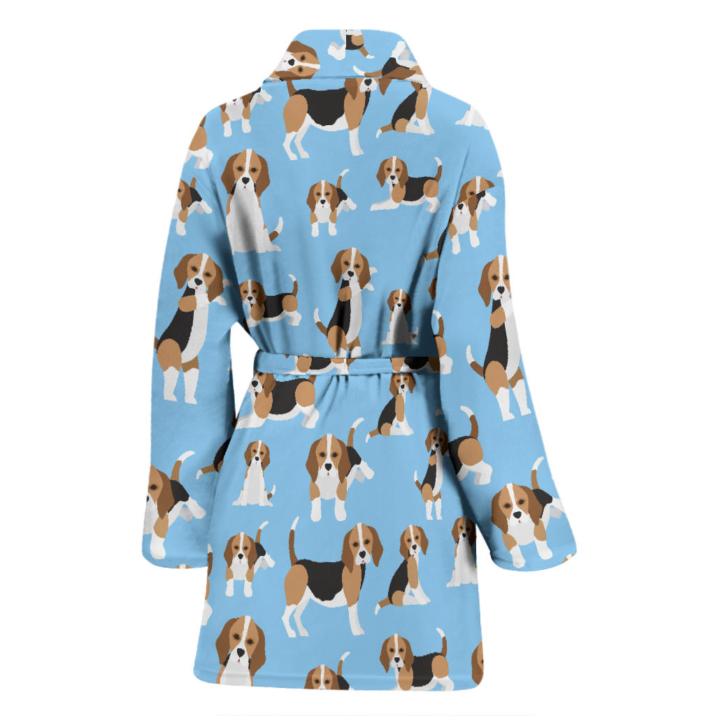 Beagle Pattern Print Design 03 Women Bathrobe