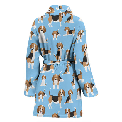 Beagle Pattern Print Design 03 Women Bathrobe